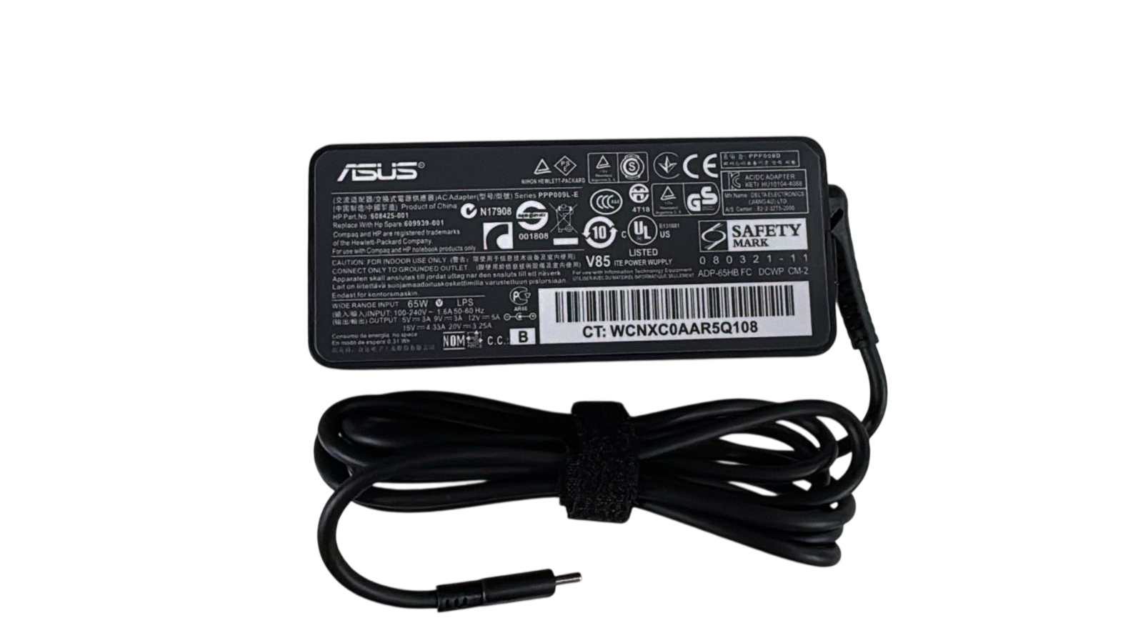 Cargador asus 20v 3.25a usb-c 65w